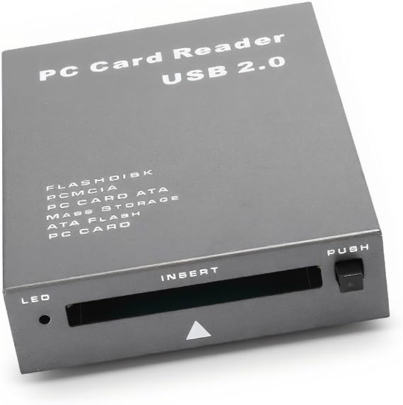 PC Card Reader,USB2.0 Plastic Version Interface PCMCIA Card Reader ATA Flash PCMCIA PC Card to USB 2.0 Industrial Grade Card Reader Plug and Play Adapter for PC Computer