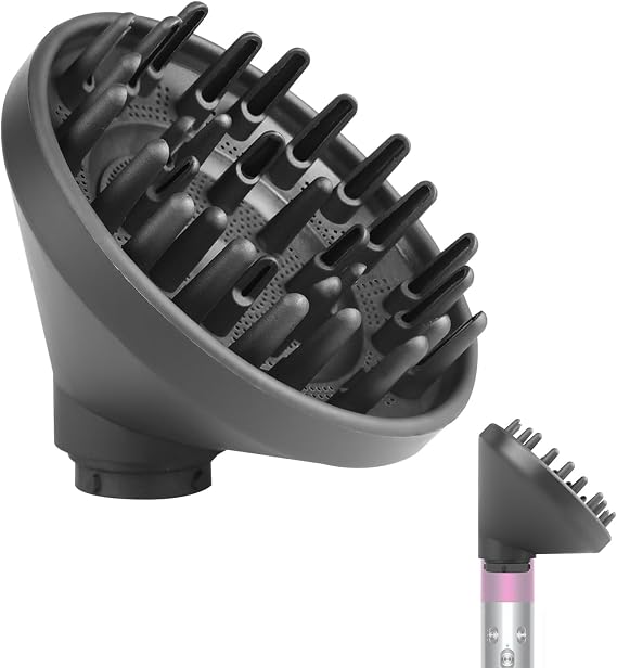 Upgraded Diffuser for Dyson Airwrap, Nozzle for All Models of Dyson Curling Iron, Diffuser Nozzle Attachment (Grey)