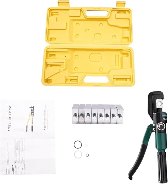 60KN Hand Operated Hydraulic Crimping Tool, Hydraulic Crimper with 8 Pairs of Dies, Flexible Operation Wire Crimper Hydraulic Tools