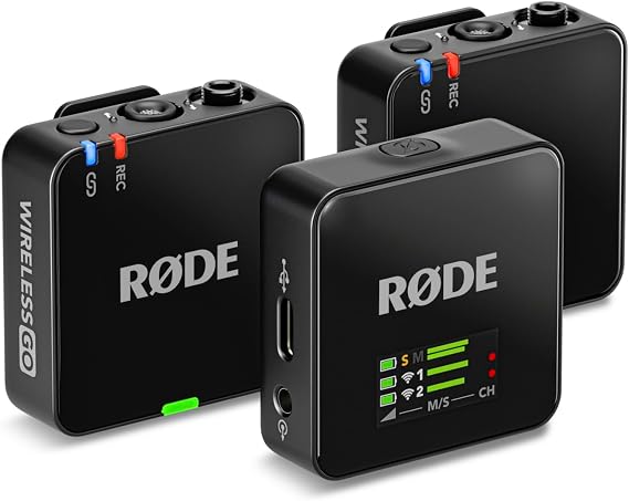 RØDE Wireless GO (Gen 3) - Third Generation Wireless Microphone Set with 32-bit, Dual Transmitter, Recording
