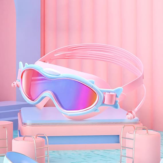 Kids Swim Goggles, Swimming Goggles for Kids 6-14, Anti-Fog Anti-UV Wide View Clear Glasses for Boys Girls Children
