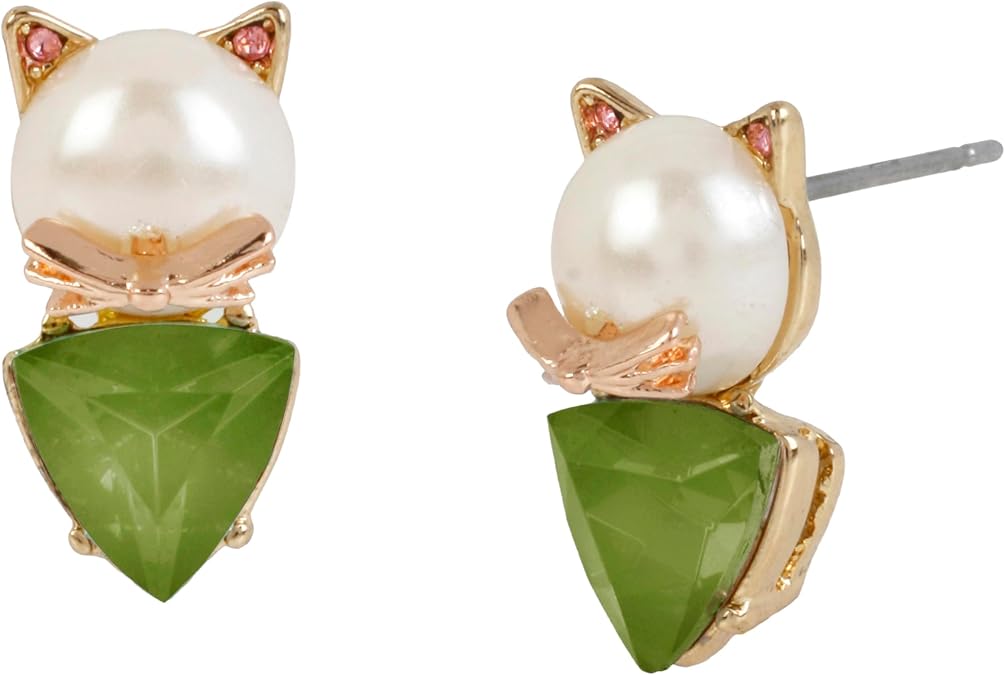 Betsey Johnson Cat Stud Earrings