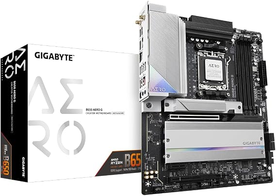 GIGABYTE B650 AERO G 1.0 AMD AM5 ATX Motherboard 4x DDR5~128GB,3x PCIe x16, 3x M.2, 4x SATA 6, 7x USB 3.2, 1x USB-C, 2x USB 2.0