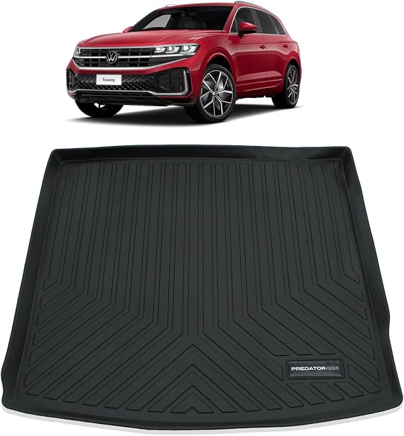 Predator4x4 Car Boot Trunk Floor Mats Designed For VW Volkswagen Touareg CR MK3 2018-2023 Models Anti-Slip Cargo Interior Accessory Waterproof Heavy Duty Rubber Mat