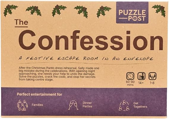 Festive Escape Room In An Envelope | Perfect For Christmas Games Night | Escape Room In A Box | Puzzle Mystery Game - The Confession