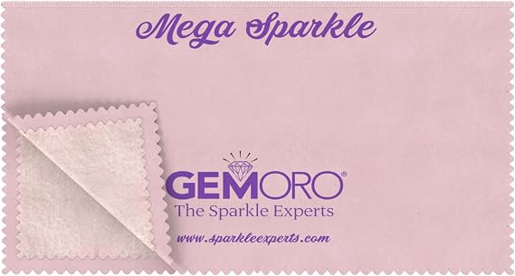 GemOro Mega Sparkle | Jewelry Polishing & Anti-Tarnish Cloth | Removes Tarnish to Restore Maximum Luster and Shines Jewelry Like Gold Silver Platinum