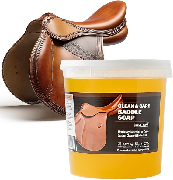 EQUI - CARE: Clean & Care Saddle Soap, Glycerin-Based soap with Added Moisturizers Designed to Clean and Condition Leather. Keep Your Leather tack and Equipment in top Condition.