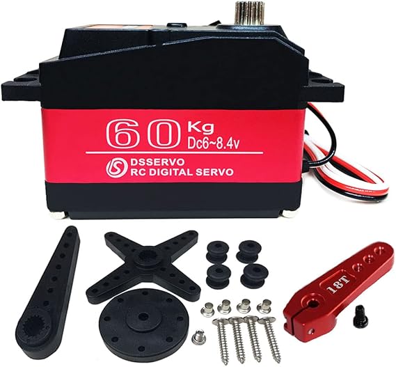 60KG Digital Servo 8.4V High Voltage Stainless Steel Gear Large Torque High Speed Waterproof 1/5 Baja Servos - 180 Degrees