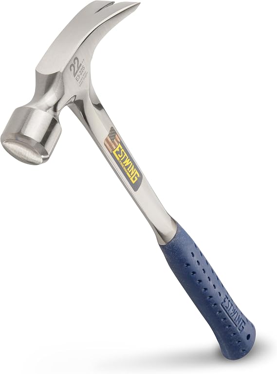 ESTWING Framing Hammer, 22oz Long Handle Straight Rip, Smooth Face, E3-22S