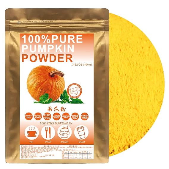 100% Natural Pure Pumpkin Powder , 100g/3.52oz | Pumpkin For Delicious Pumpkin Spice Latte, Baking, Smoothies, Juice & Puree. Sweet Flavor. Pumpkin Puree Powder