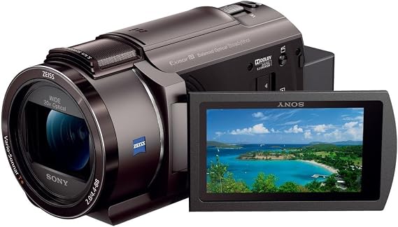Sony 4K Handycam Camcorder FDR-AX45A 2022 Model Bronze Brown, 64GB Built-in Memory, 20x Optical Zoom, Spatial Optical Image Stabilization FDR-AX45A TI