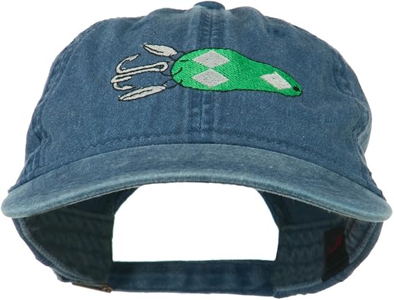 Fishing Bass Lure Embroidered Washed Cap