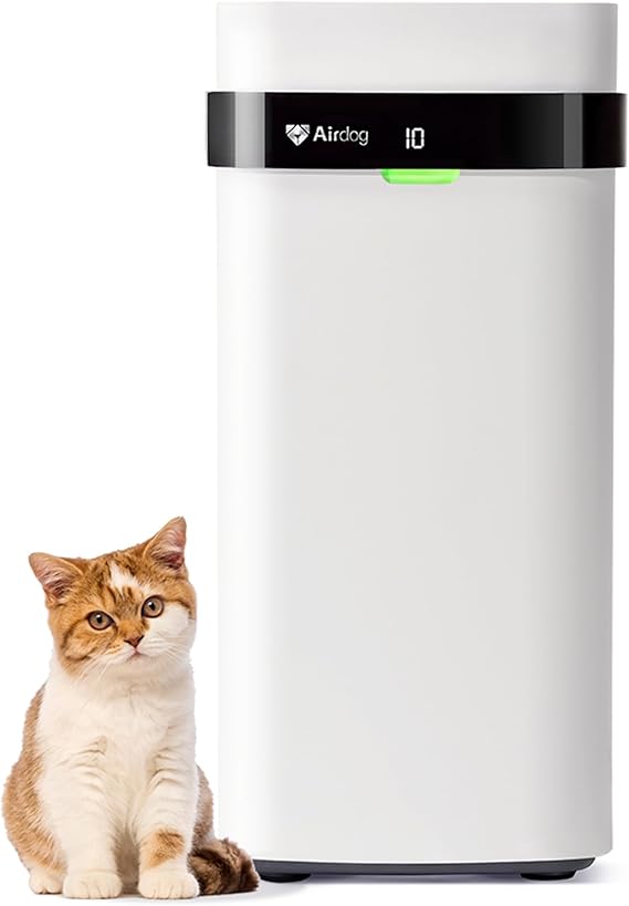 Airdog X5 Pet Air Purifier for Homes Large Room up to 1614 sq ft,TPA Technology Powerful Filtration, Washable Filter, AQI Display, Air Cleaner for Pet Hairs,Dander,Odor,Allergies