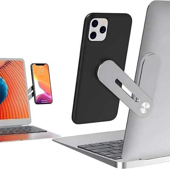 Metal Ayarlanabilir Laptop Ve Monitör Yanı Manyetik Telefon Tutucu Mıknatıslı - FC880