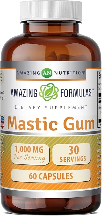 Amazing Formulas Mastic Gum 1000 Mg | Capsules Supplement | Non-GMO | Gluten-Free | Made in USA (1 Pack | 60 Count)
