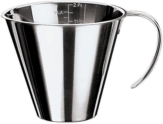 Paderno World Cuisine 6-5/8-Inch Diameter Stackable Stainless Steel Measuring Jug