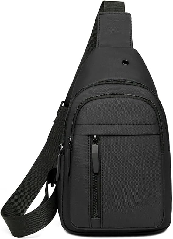 Chest bag Lightweight Oxford Cloth Bag, Street Style Men's Shoulder Crossbody Bag-black
