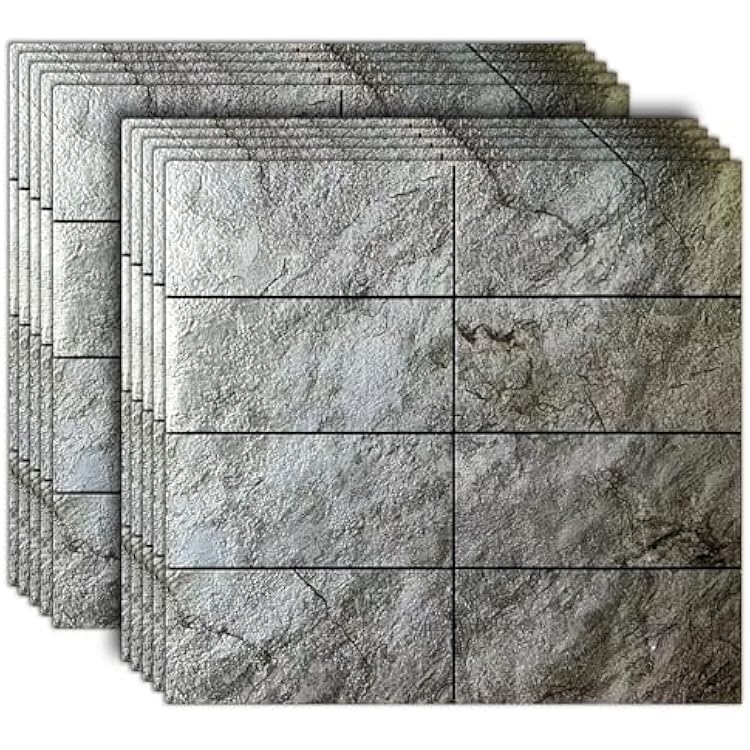 WEIMEISC 10-Sheet Peel and Stick Backsplash Tile for Kitchen, Self-Adhesive Backsplash Tile, Stick on Bathroom Vanities,Fireplace, Laundry TablePrinted Darken Green