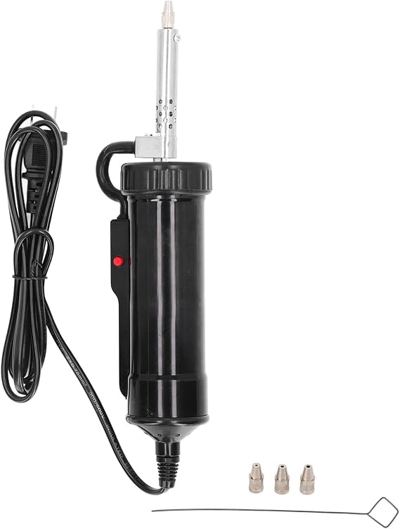 Electric Desoldering Pump, 350W Automatic Vacuum Solder Sucker with 3 Nozzles, Portable Stainless Steel Desoldering Tool for PCB Repair and Electronics Maintenance