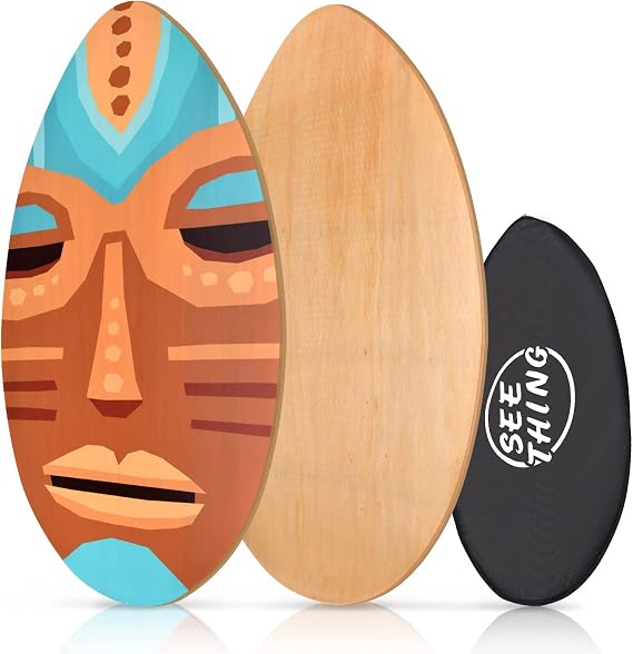 seething 31 Inch Standard Skimboards for Beginners, 7 Layer Canadian Maple Double Kick Concave Standard and Tricks Skimboard for Kids and Beginners