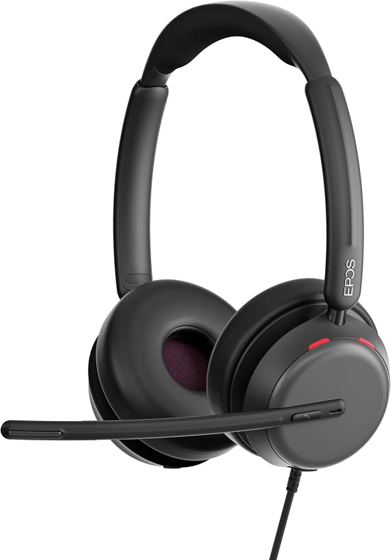 EPOS Impact 860 ANC - High Efficiency Noise Cancelling Double-Sided Headset, Super Wideband Audio, USB-C Connectivity