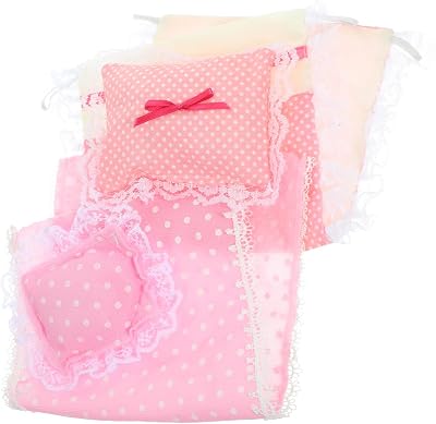 2 Sets Miniature Dollhouse Bedding: Mini Doll House Bedding Dolls beds Quilt Pillow Bedsheet Model Realistic Bedroom Small Cloth Prop for Ornament Accessories