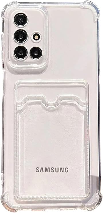 Samsung Galaxy A51 Kapak Kamera Korumalı Kartlıklı Darbe Emici Özellikli Şeffaf Silikon Kılıf