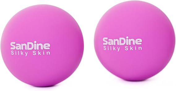 Lacrosse Massage Balls for Deep Tissue Massage - Release Tension Relieve Muscle Soreness Improve Flexibility - Ideal for Myofascial Release Trigger Point Therapy - 2Pack Yoga balls by Sandine (Purple)