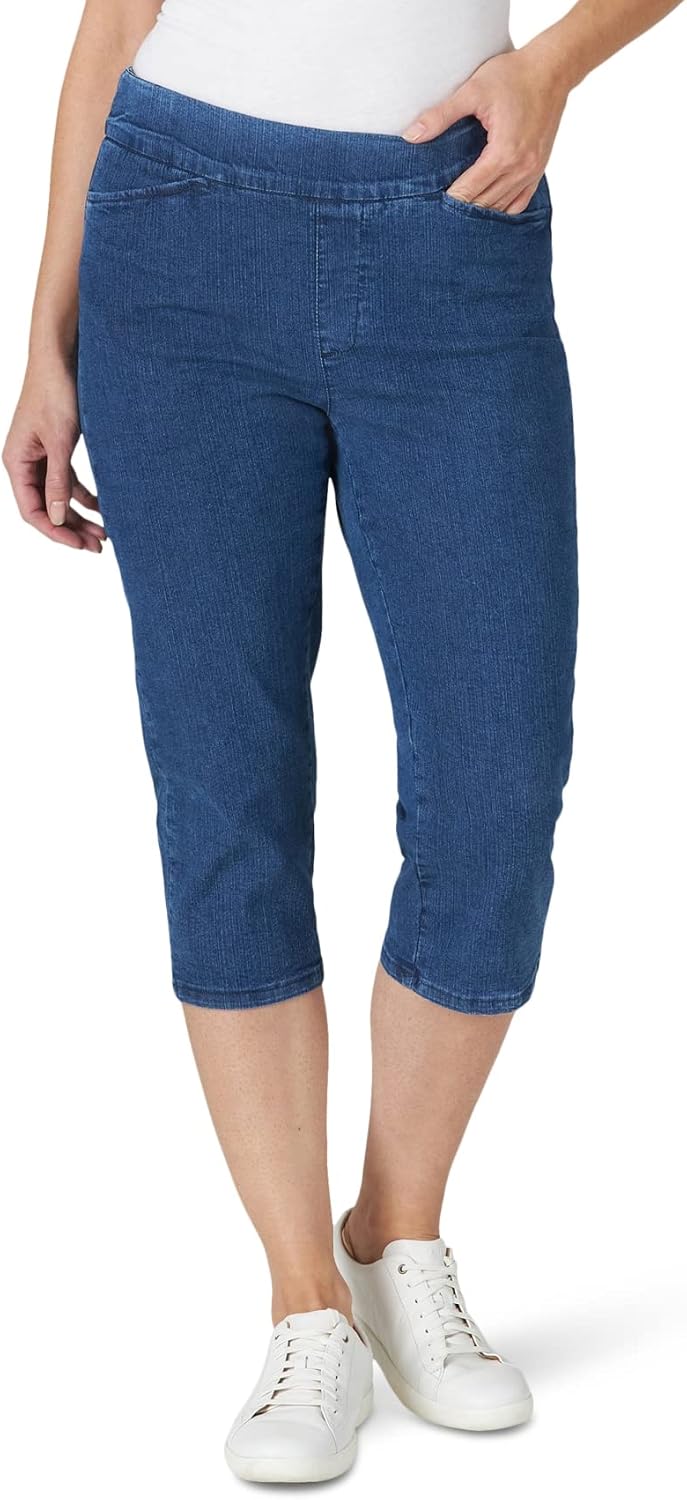 Chic Classic Collection Womens Easy Fit Elastic Waist Pull-On Capri