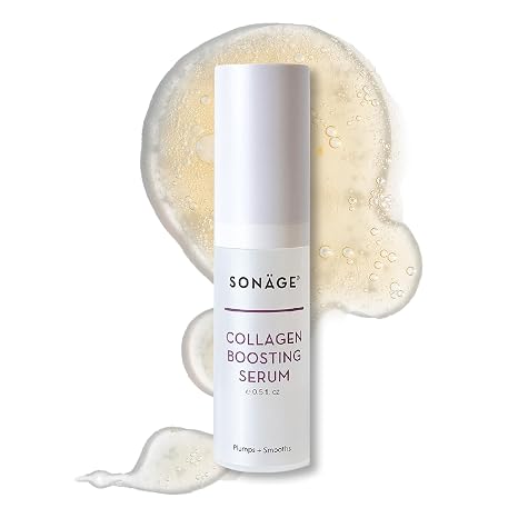 Sonage Collagen Boosting Serum: Vegan Anti-Aging Face Serum | Plumps, Smooths, Minimizes Pores, Wrinkles