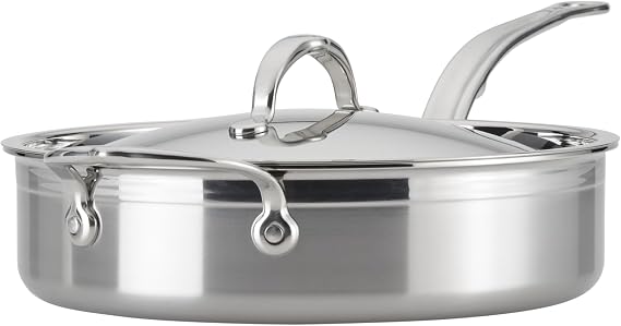 ProBond Forged 3.5-Quart Professional Clad Stainless Steel Saute Pan with Lid