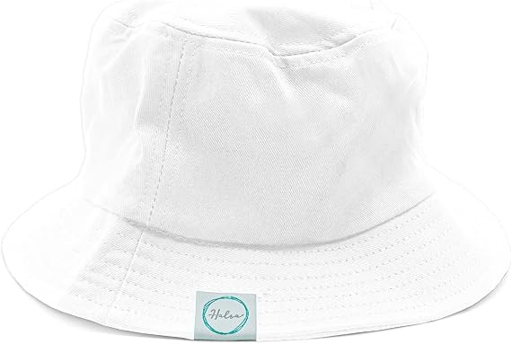 Halsa EMF Protection Hat Bucket Hat, Summer Sun Hat. White. Large/Extra Large Size.