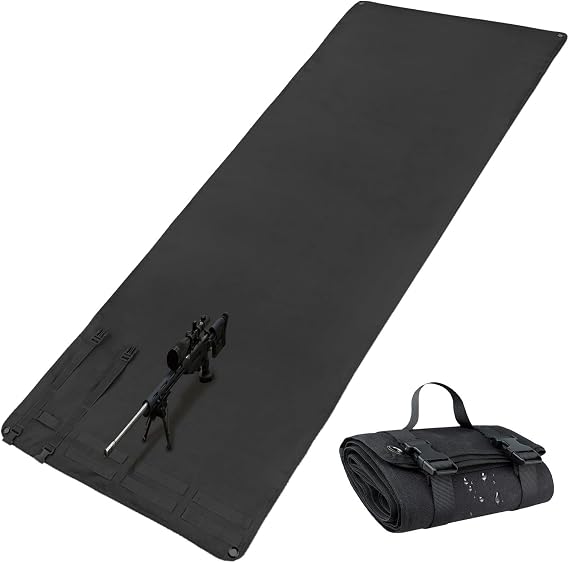 Outdoor Camping Tactical Shooting Mat - Anti-Slip, Waterproof Folding Pad (95"x29") Prone Mat with Molle, Portable Roll-Up for Range Shooting/Hunting/Picnic