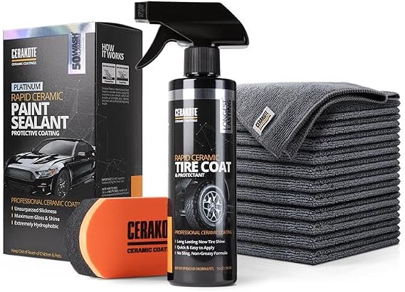 CERAKOTE Exterior Car Care Bundle, Tire Coat, Paint Sealant, Towels