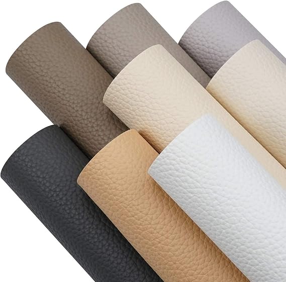 Litchi 8 Pieces 8x12 Inch Litchi Grain Texture Faux Leather Fabric Sheets for Bows and Earrings