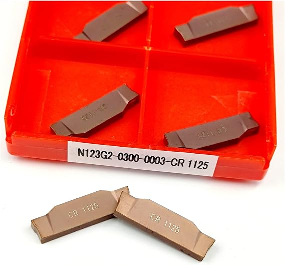 10 Pcs Carbide Turning Inserts Grooving Tool, N123G2 0200 0300 0400 2mm 3mm 4mm CR1125 TF4225 Grooving Carbide Inserts Lathe Cutter (Angle : N123G2 0200 TF4225)