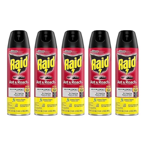 Raid Ant & Roach Killer Lemon Scent 1.09 Pound (Pack of 5)