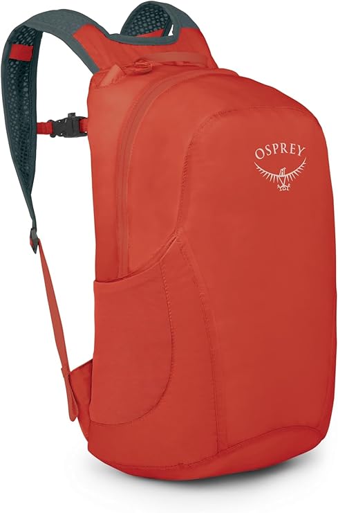 Osprey Ultralight Collapsible Stuff Pack - Lightweight, Packable Travel Backpack Extra Bag For Travel and Every Day 18 L Capacity Daypack to Expand Luggage, Mars Orange