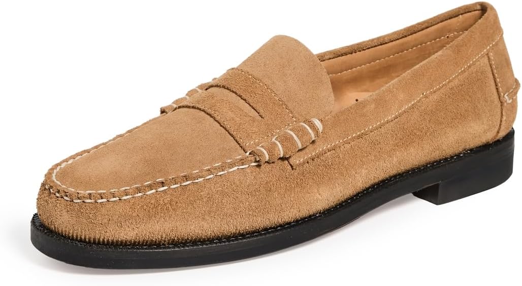 Sebago Men's Classic Dan Flesh Out Suede Loafers, Beige Camel, 11 Medium US