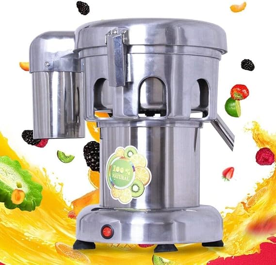Commercial Electric Centrifugal Juice Maker 110V Silver Professional Countertop Drink Mixer Stainless Steel Juicer Extractor Home Fruit Squeezer Automatic Orange Squeezer Machine