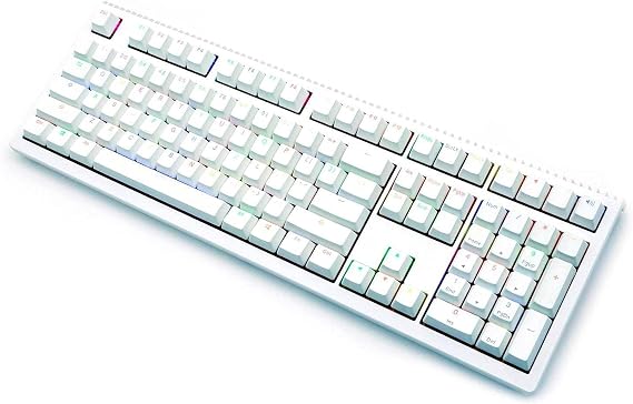 Ducky White Seamless Backlit 108 Key OEM Profile PBT Keycap Set | High-density PBT keycap set, OEM profile, for mechanical keyboards with MX style switches