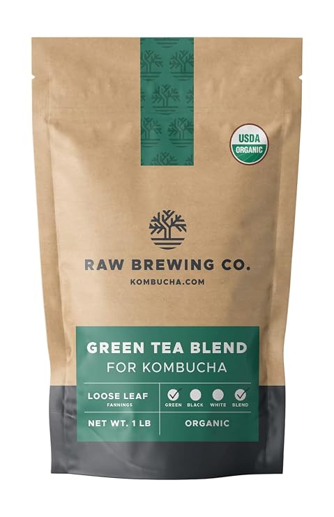 Certified Organic Loose Leaf Tea - Kombucha Brewing Blends (Green Tea Blend, 8 Ounce). Makes up to 25 gallons.