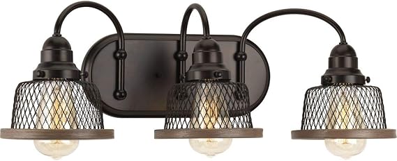 Progress Lighting Tilley Collection 3-Light Coastal Bath Vanity Light Antique Bronze
