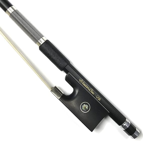 Carbon Fiber Violin Bow 1/8 Unbleached White Horse Hair Art No.VN108 (1/8)