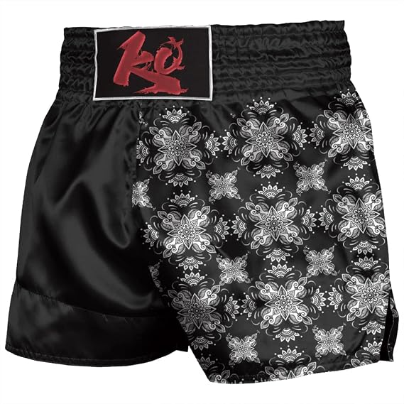 Men Mandala Flower MMA Shorts Paisley Floral Muay Thai Trunks Grappling Combat Wear