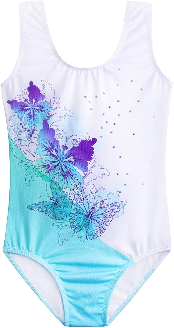 Gymnastics Leotards for Girls Shiny Ballet Leotards for Girls Toddler Gymnastics Outfits 2-10 Years