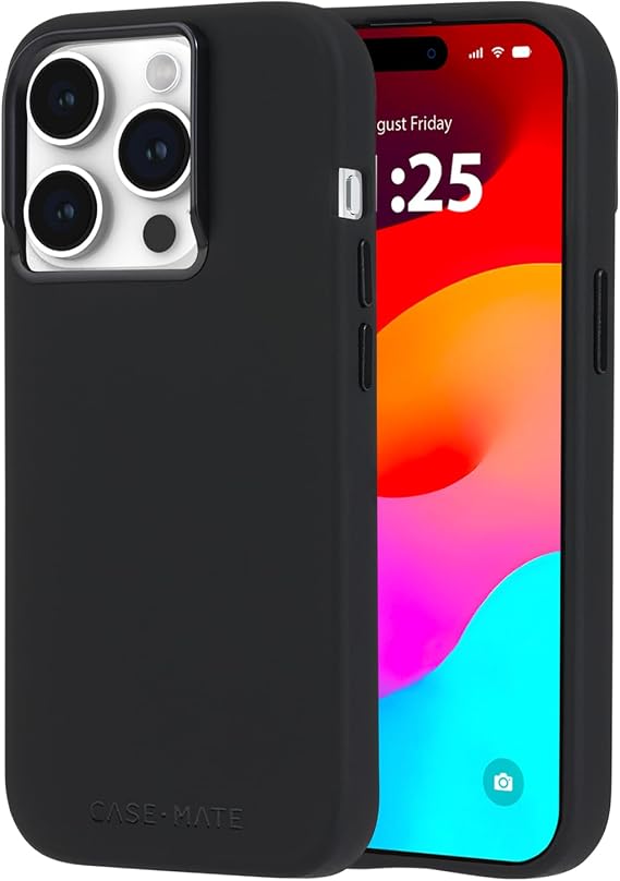 Case-Mate iPhone 15 Pro Case - Silicone Black [12ft Drop Protection] [Compatible with MagSafe] Magnetic Cover with Soft Silicone Material for iPhone 15 Pro 6.1", Anti-Scratch, Shockproof, Slim