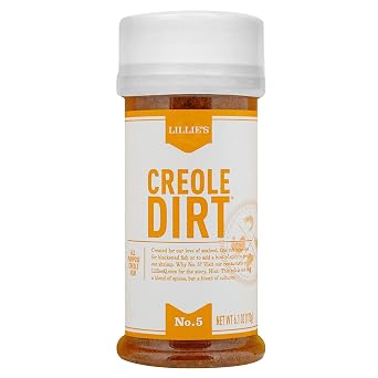 Lillies Q - Creole Dirt, All-Purpose Spicy Seafood Seasoning, Traditional Blend of Southern Spices, A Perfect Dry Rub or Marinade Seasoning, Great on Seafood, Meats, Chicken, Vegetables (6.1 oz)