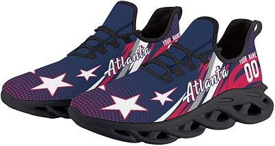 Custom City Baseball Flex Sneakers Personalized Name Number Athletic Shoes Fans Gifts Breathable Casual Shoes for Men Women