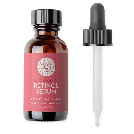 Retinol Face Serum - Anti-Aging with Witch Hazel & Ginseng | Smooths wrinkles, minimizes pores & tightens skin; dark-spot corrector for the under-eye area, myrtle oil